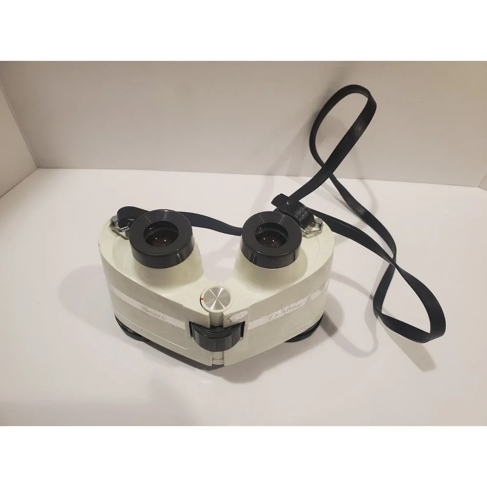 Vintage Sears 6234 Binoculars 7x35 Wide Angle Fully Coated w/ Case & Lens Cover